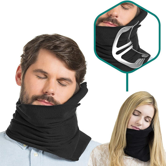Portable Neck Pillow Soft Travel Neck Collar Brace Orthopedic Cervical Relief Pillows for Airplane Car Removable Nap Pillow