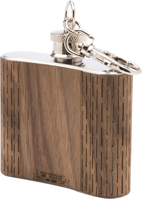 Customizable 2 oz. Wood Keychain Flask